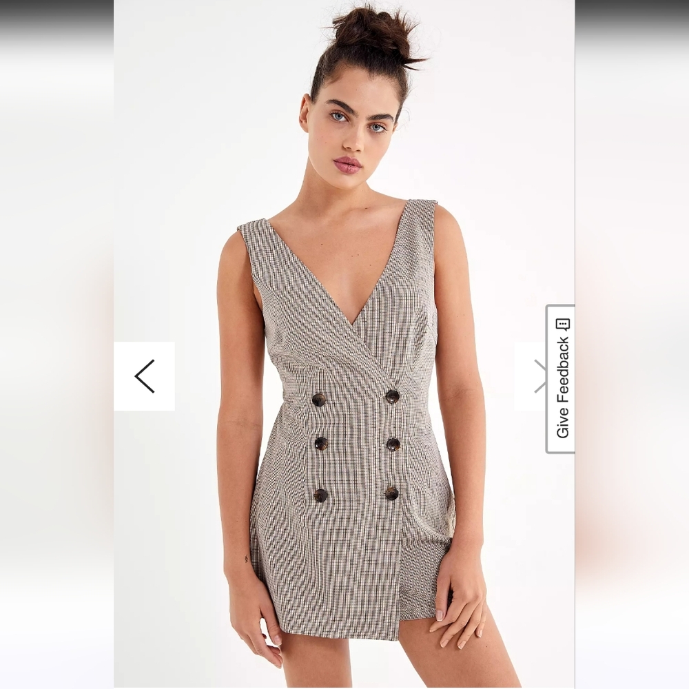 Urban Outfitters Plaid Wrap Front Skort Romper